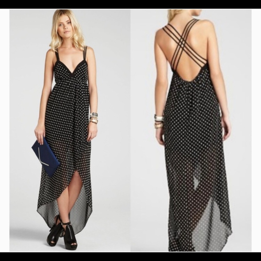 NWT BCBG High Low Polka Dot Dress